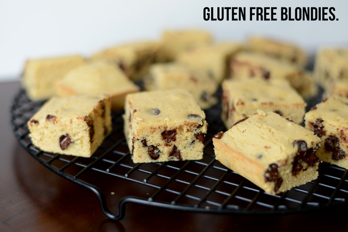 Healthier Chocolate Chip Blondies (Gluten-Free)