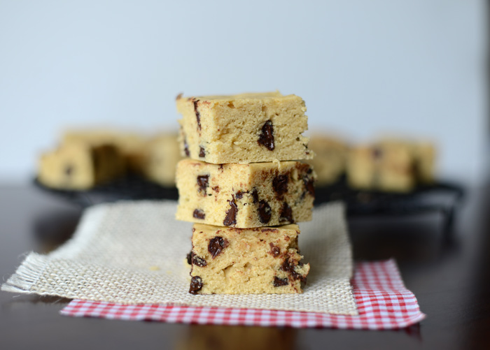 Healthier Chocolate Chip Blondies (Gluten-Free)