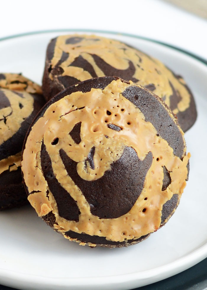 100-Calorie Peanut Butter Swirl Buckwheat Brownies