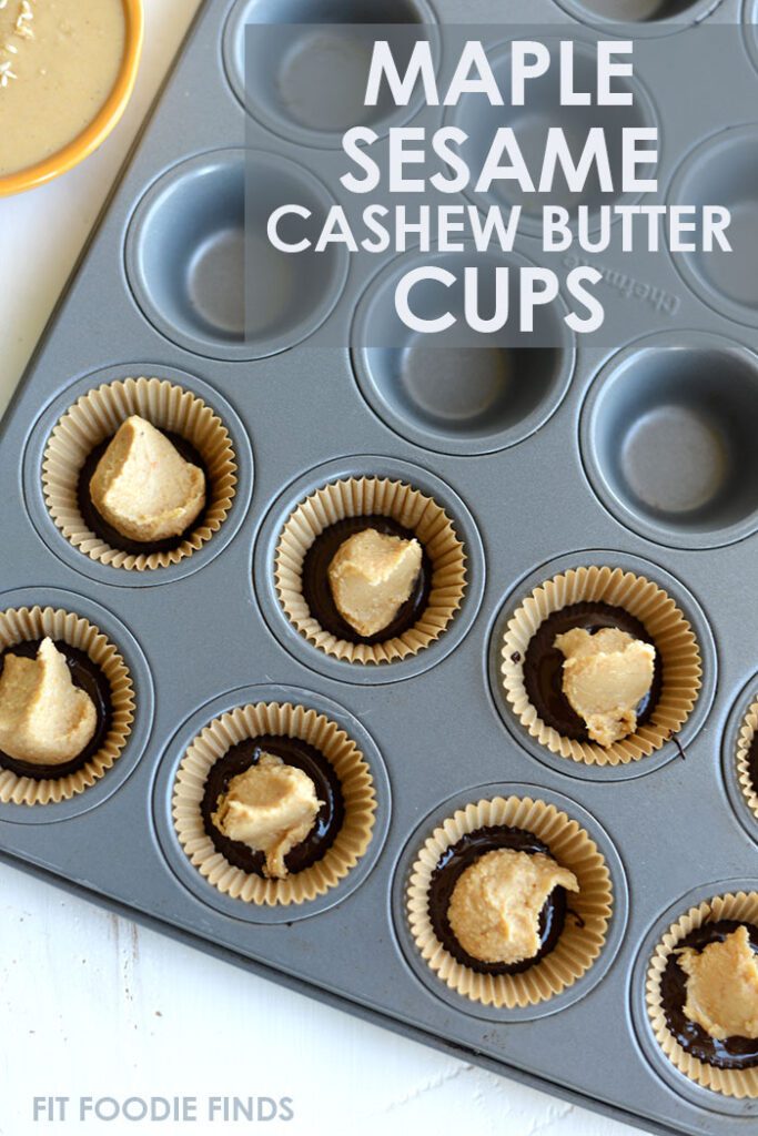 Maple Sesame Cashew Butter Cups a paleo, vegan, gluten-free homemade treat!