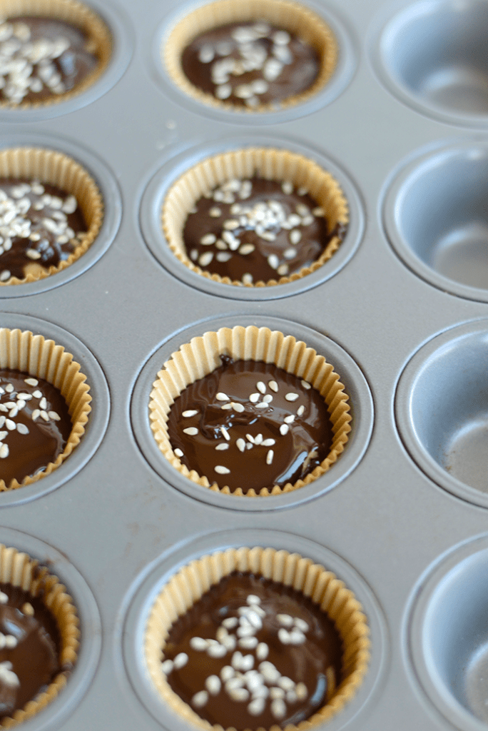 Maple Sesame Cashew Butter Cups a paleo, vegan, gluten-free homemade treat!