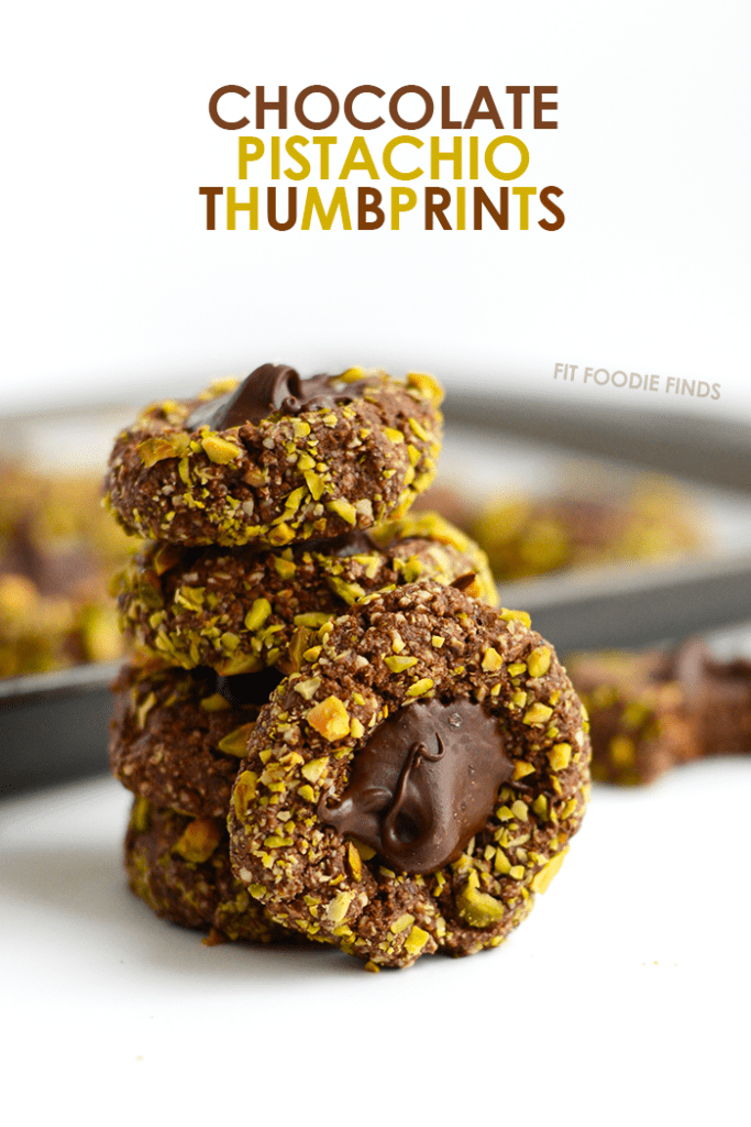 Healthy Thumbprint Cookies Chocolate Pistachio