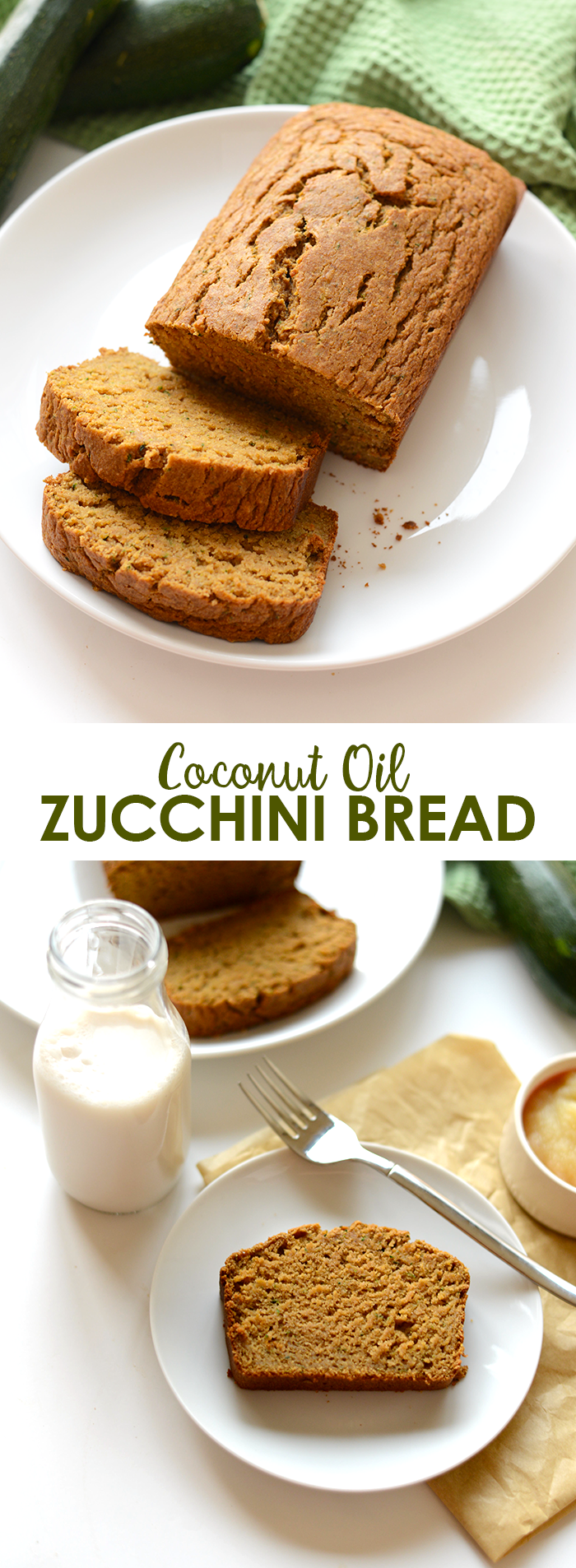 Have too many zucchinis in the garden? Make yourself some delicious coconut oil zucchini bread made with 100% whole grains and no butter!