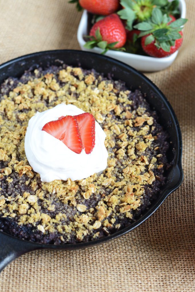 Strawberry Peach Quinoa Crumble with Coconut Whipped Cream