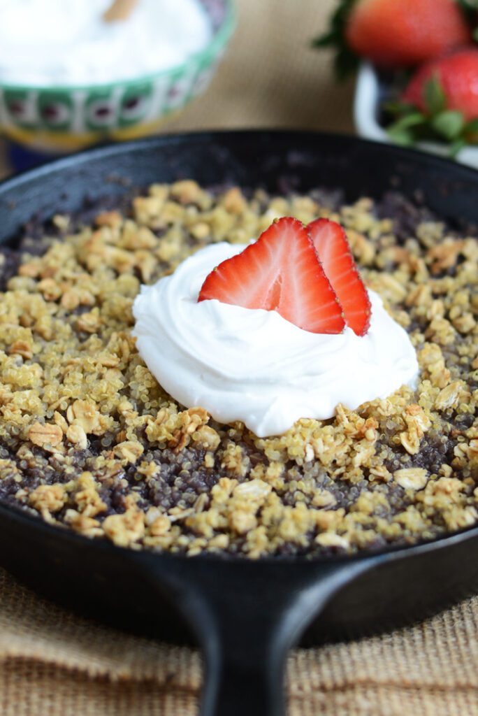 Strawberry Peach Quinoa Crumble with Coconut Whipped Cream