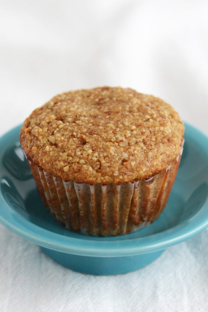 Single Serve #Paleo Vanilla Cupcake with Chocolate Protein Frosting #GlutenF