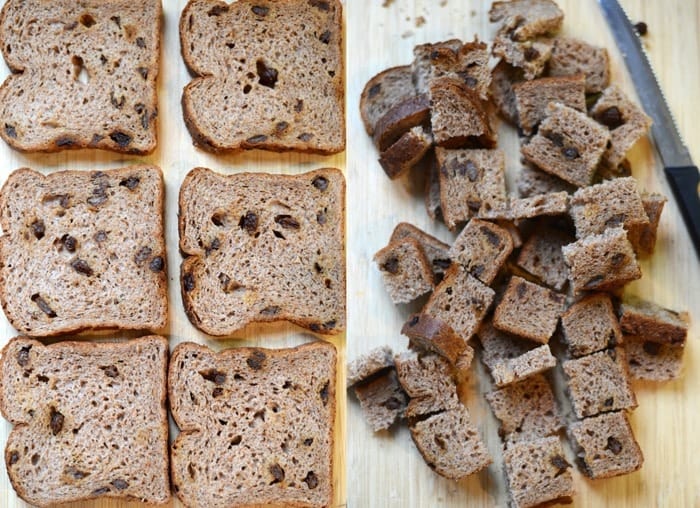 Coconut Cinnamon Raisin French Toast Bake with Blackberry Greek Yogurt Sauce