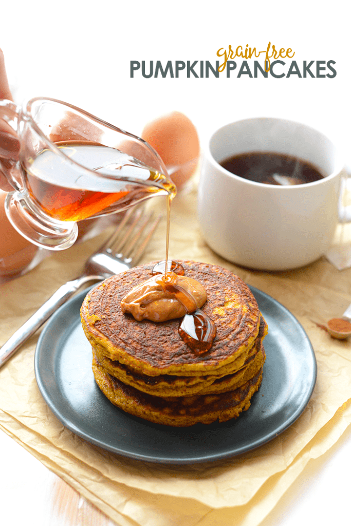 Get festive with your breakfast and make these delicious Paleo Pumpkin Pancakes that are grain-free, packed with pumpkin, and paleo-friendly!