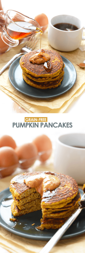 Get festive with your breakfast and make these delicious Paleo Pumpkin Pancakes that are grain-free, packed with pumpkin, and paleo-friendly!