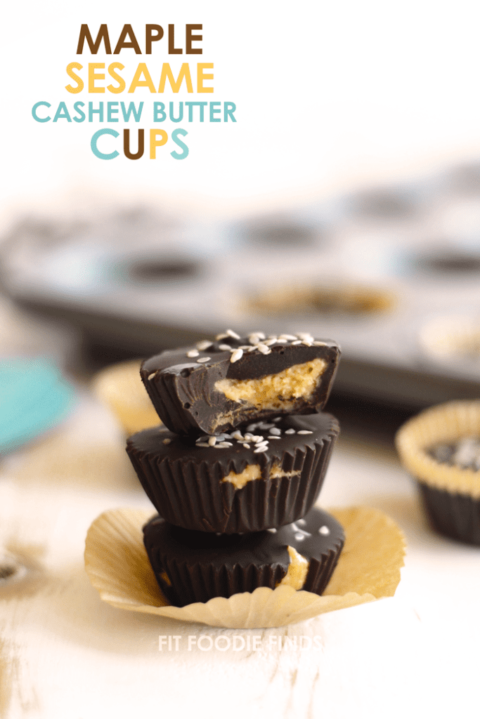 Maple Sesame Cashew Butter Cups a paleo, vegan, gluten-free homemade treat! 