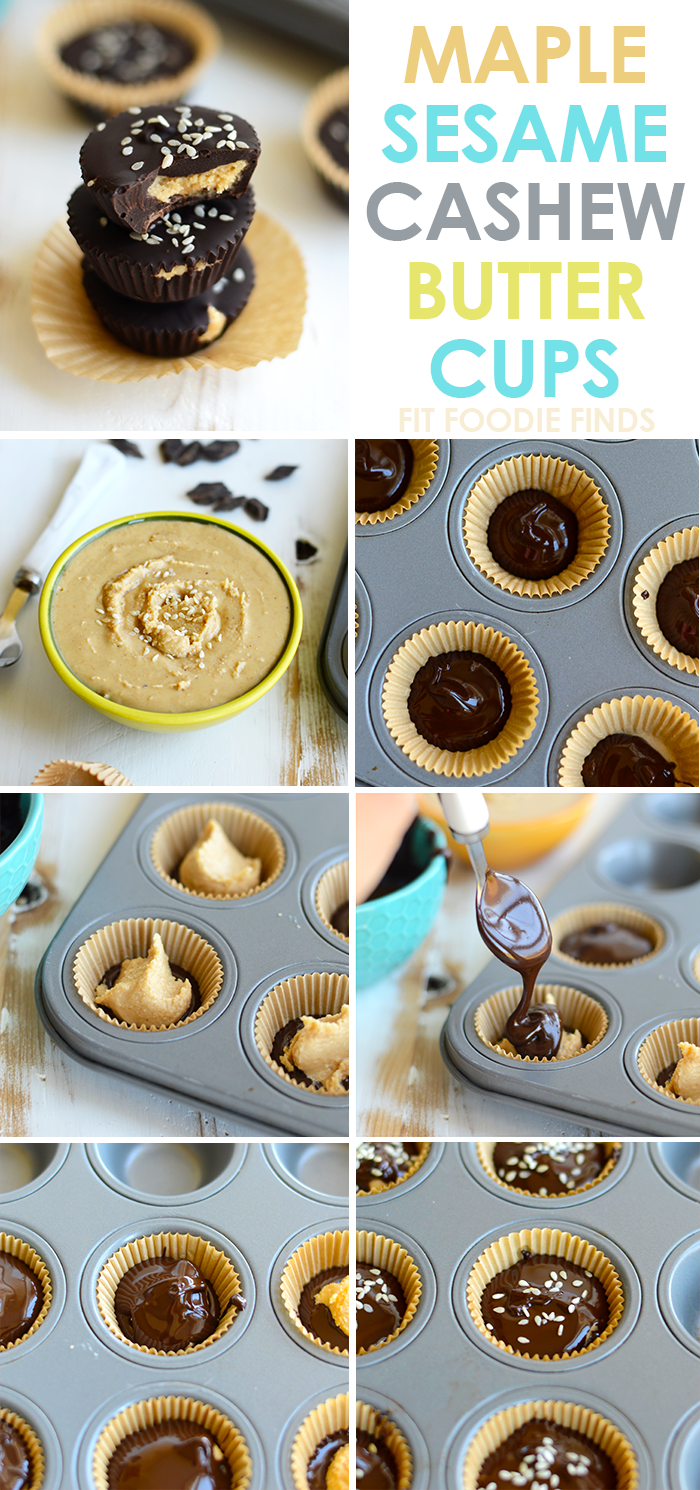 Maple Sesame Cashew Butter Cups a paleo, vegan, gluten-free homemade treat! 