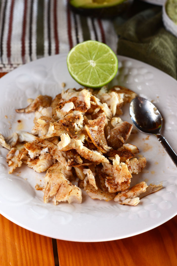 Jerk Fish Tacos with Asian Slaw and Avocado Lime Sauce