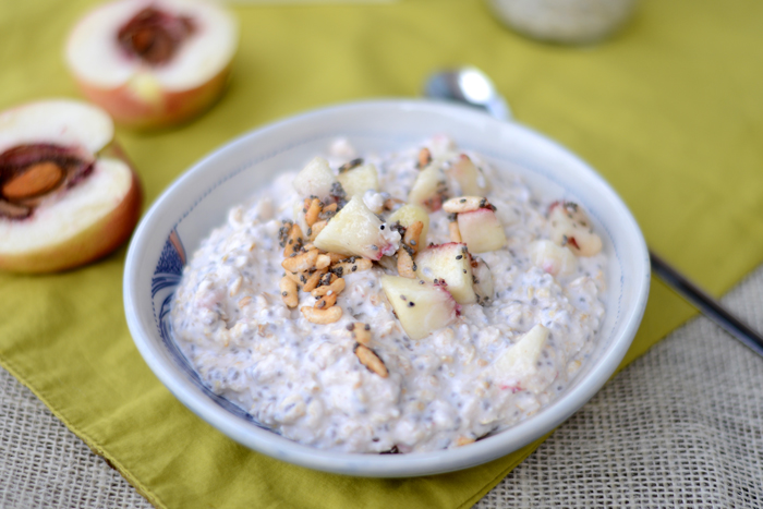 Nectarine Kefir Overnight Oats