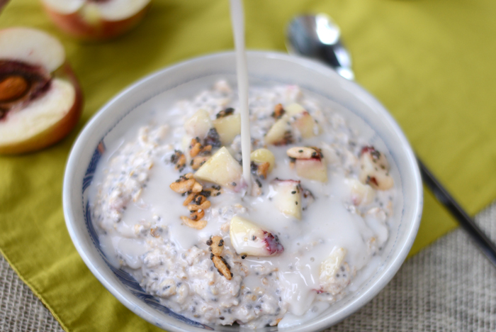 Nectarine Kefir Overnight Oats