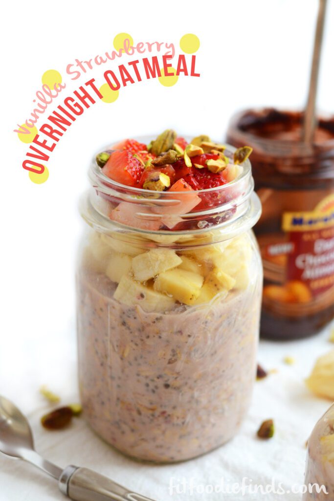 Strawberry Vanilla Overnight Oats #glutenfree #vegan