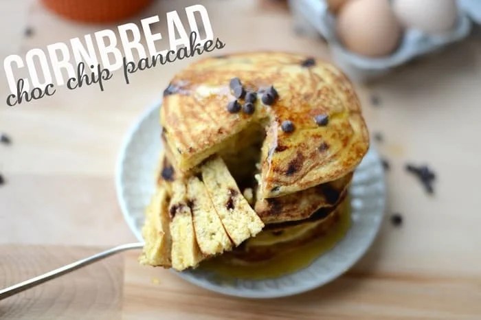 Cornbread Chocolate Chip Pancakes #glutenfree #fitfluential