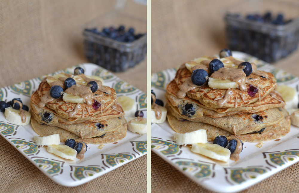 Blueberry Banana Whole Wheat Pancakes