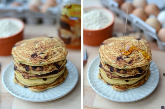 Cornbread Chocolate Chip Pancakes #glutenfree #fitfluential