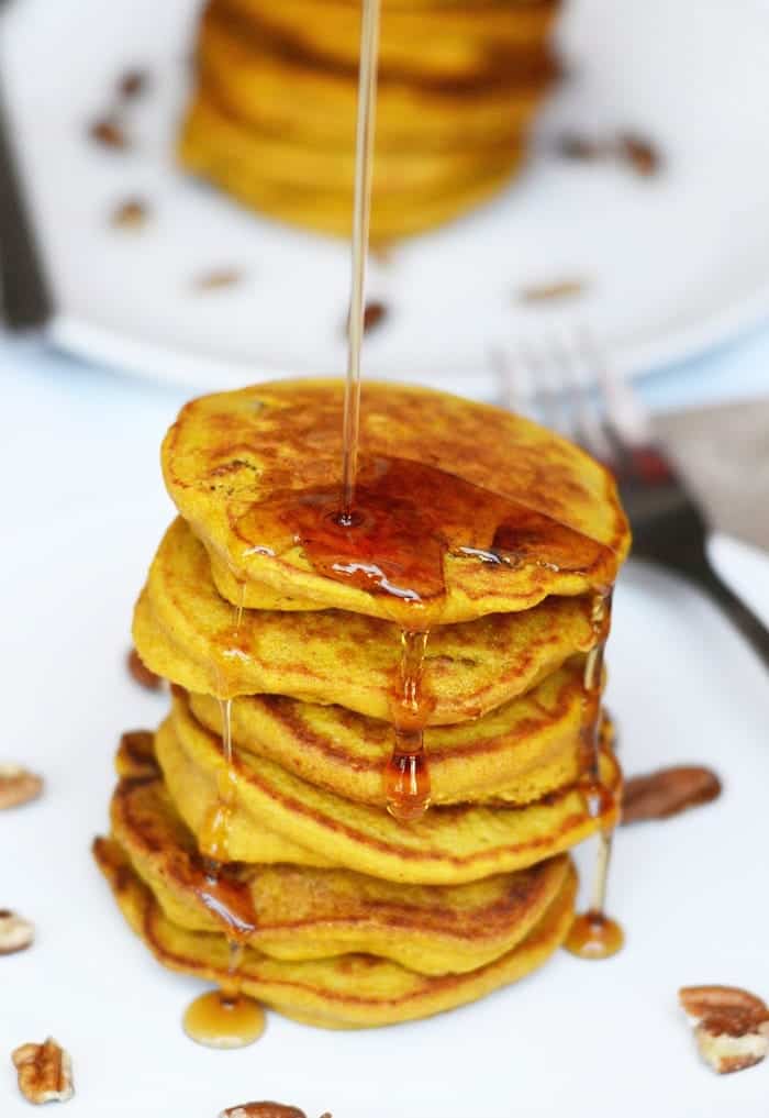 Silver Dollar Pumpkin Crunch Pancakes