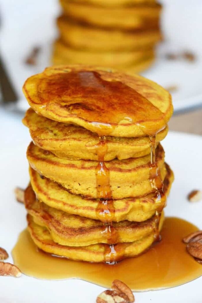 Silver Dollar Pumpkin Crunch Pancakes