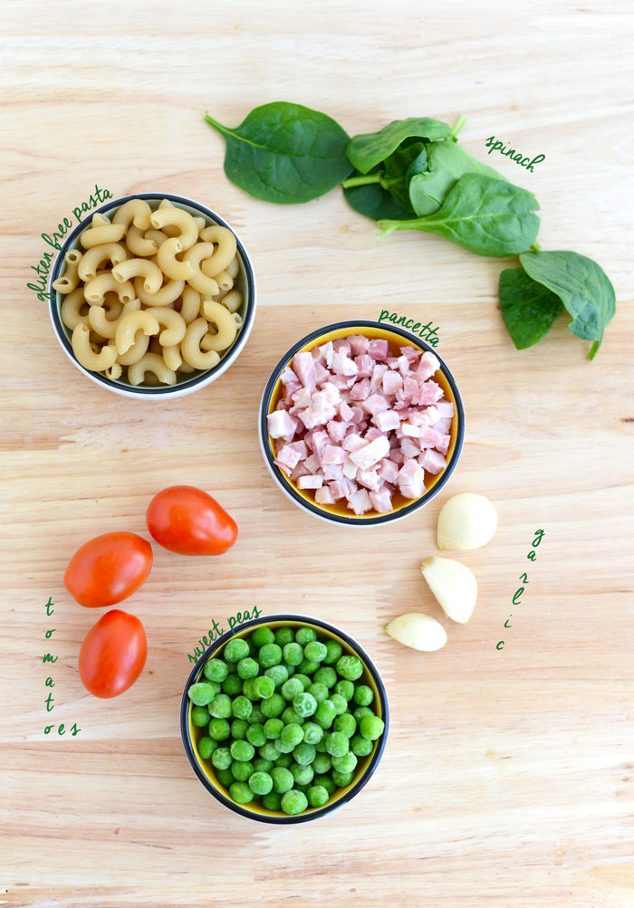 Easy Peasy Pancetta Pasta #GlutenFree