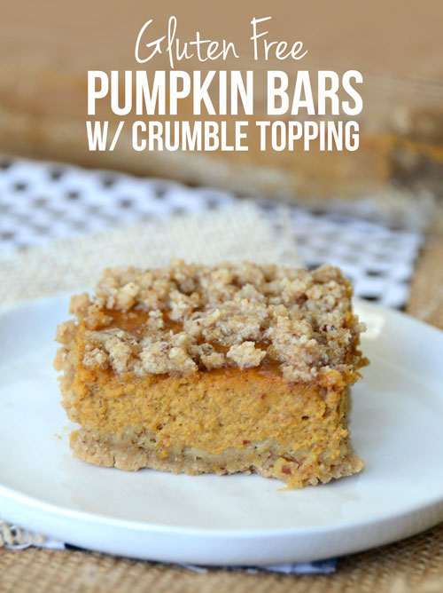 Gluten Free Pumpkin Bars w/ Crumble Topping