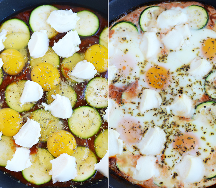 Upside-Down Zucchini Quinoa Lasagna with Baked Eggs