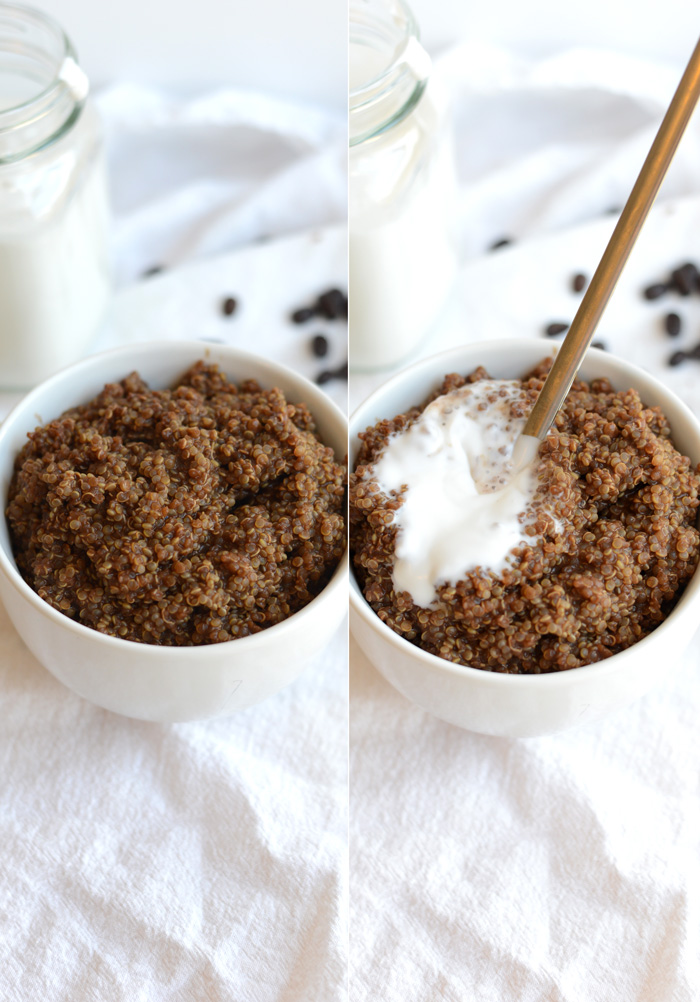 Mocha Latte Breakfast Quinoa #vegan #glutenfree