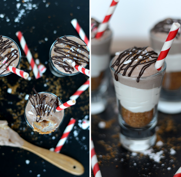 Chocolate Peppermint Shooters with Homemade GF Graham Cracker Crumbs