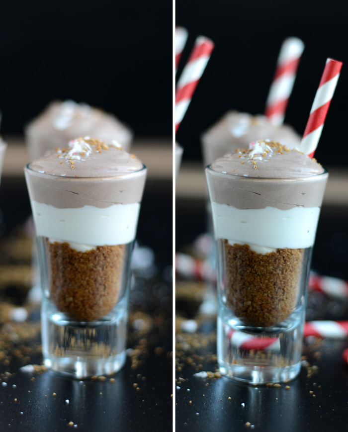 Chocolate Peppermint Shooters with Homemade GF Graham Cracker Crumbs