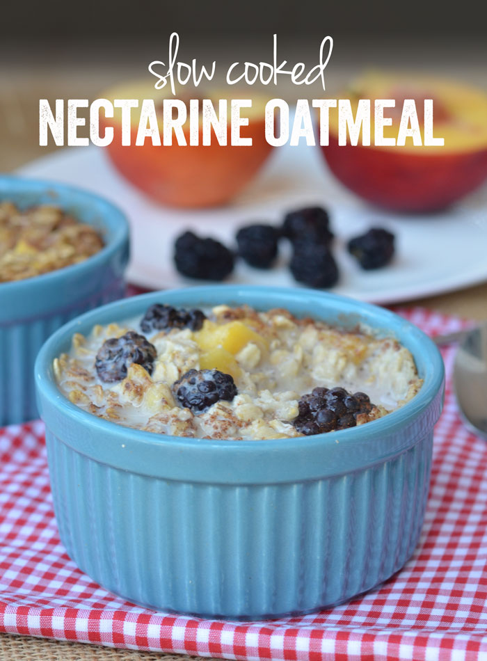 Slow Cooked Nectarine Oatmeal