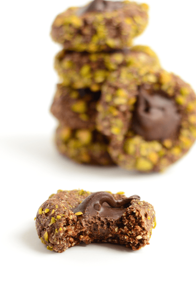 Healthy Thumbprint Cookies Chocolate Pistachio