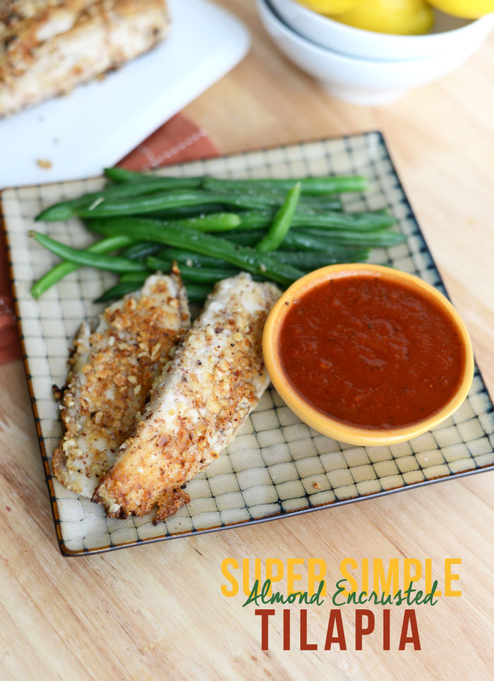 Super Simple Almond Encrusted Tilapia #dinner #cleaneats