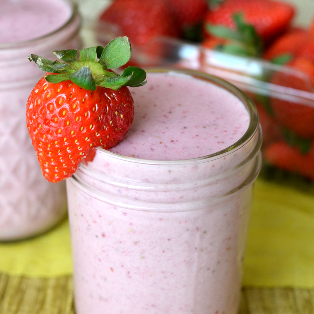 White Chocolate Strawberry Protein Smoothie