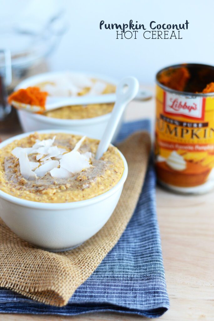 Pumpkin Coconut Hot Cereal made with Libby's Pumpkin #GlutenFree