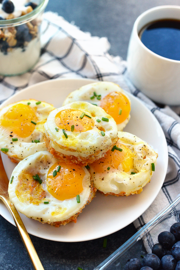 Sweet Potato Hash Egg Cups – we’re taking baked eggs to the next level and adding a sweet potato/cheddar cheese base for the most delicious, satisfying savory breakfast you’ll eat this year!