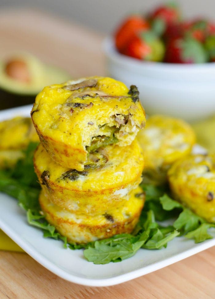 These Asparagus and Shiitake Mushroom Egg Cups are the perfect healthy grab and go breakfast!