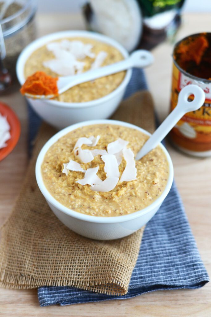 Pumpkin Coconut Hot Cereal made with Libby's Pumpkin #GlutenFree