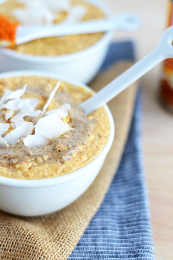 Pumpkin Coconut Hot Cereal made with Libby's Pumpkin #GlutenFree