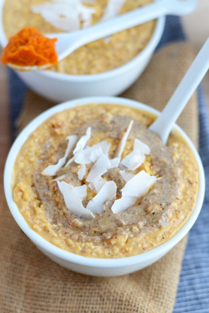 Pumpkin Coconut Hot Cereal made with Libby's Pumpkin #GlutenFree