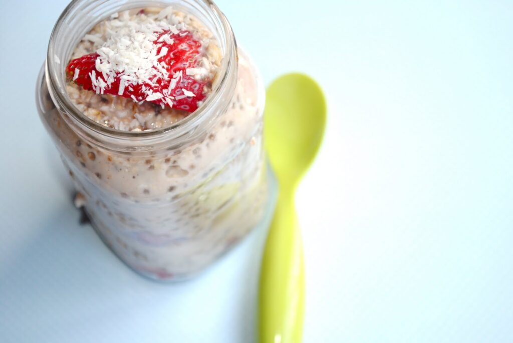 Strawberries and Cream Overnight Oat Parfait