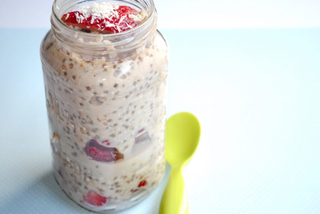 Strawberries and Cream Overnight Oat Parfait