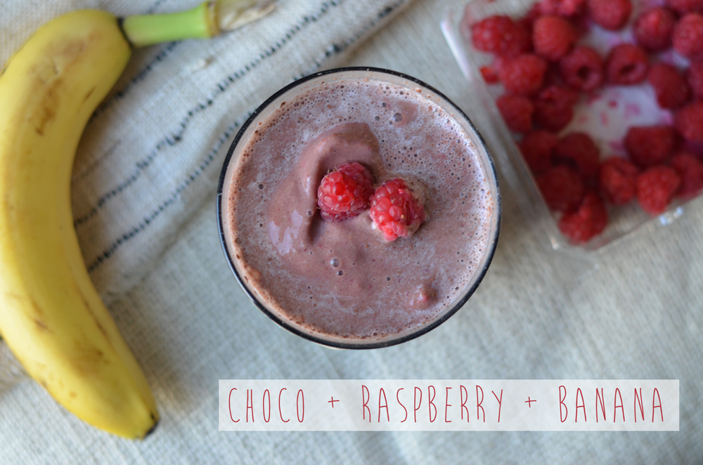 Choco Raspberry Banana Protein Smoothie