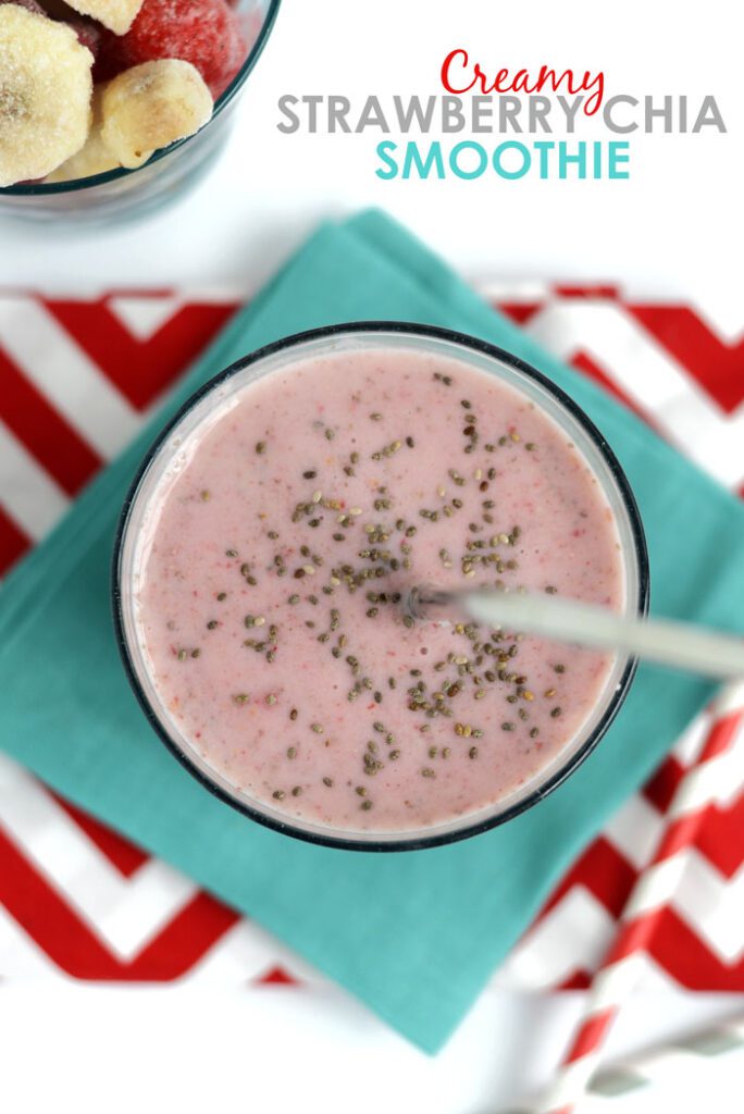 Creamy Strawberry Chia Smoothie #glutenfree #recipe