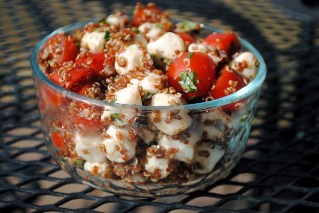 Red Caprese Quinoa Salad