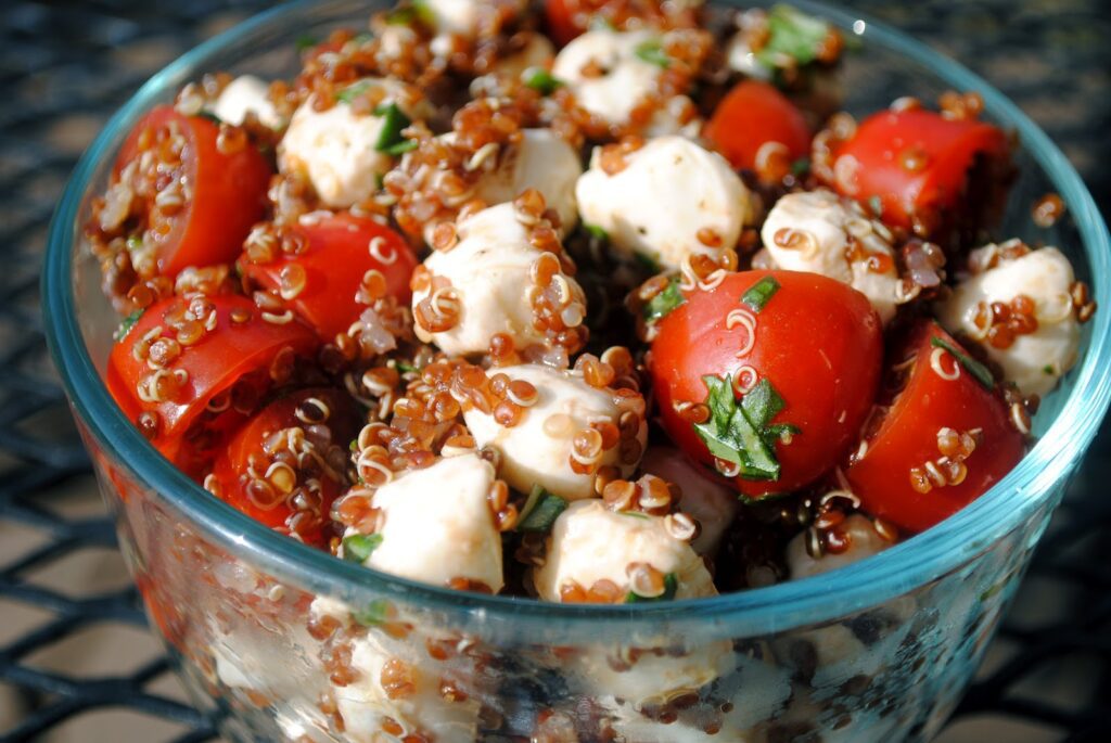 Red Caprese Quinoa Salad