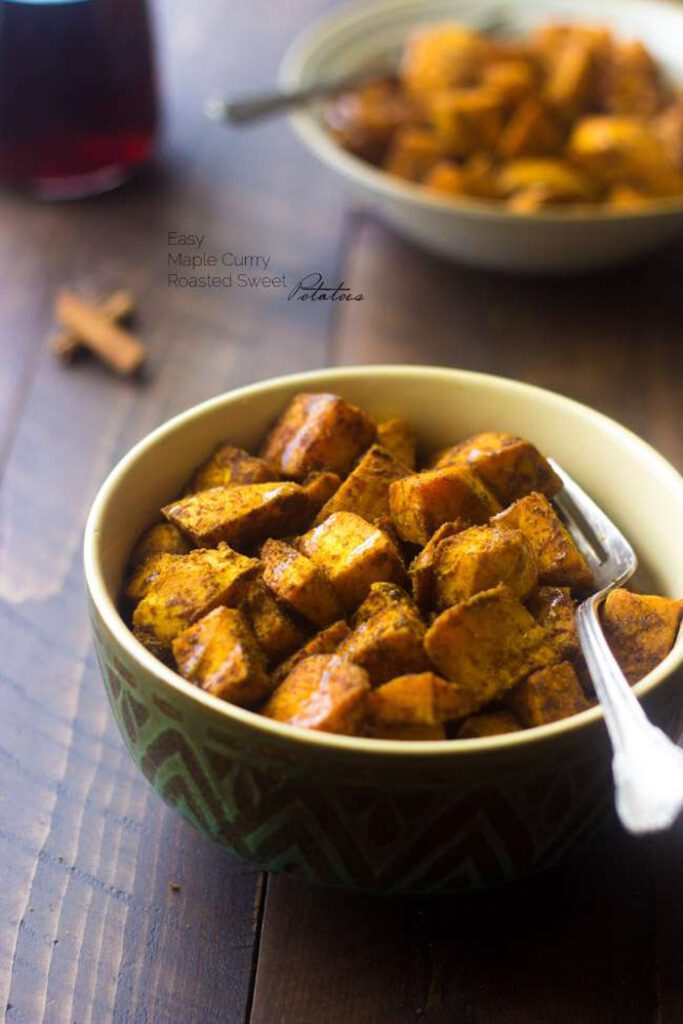 Maple Curry Roasted Sweet Potatoes + more Healthy Thanksgiving Dinner Ideas- paleo recipes made with no refined sugar, gluten, dairy, or grains!