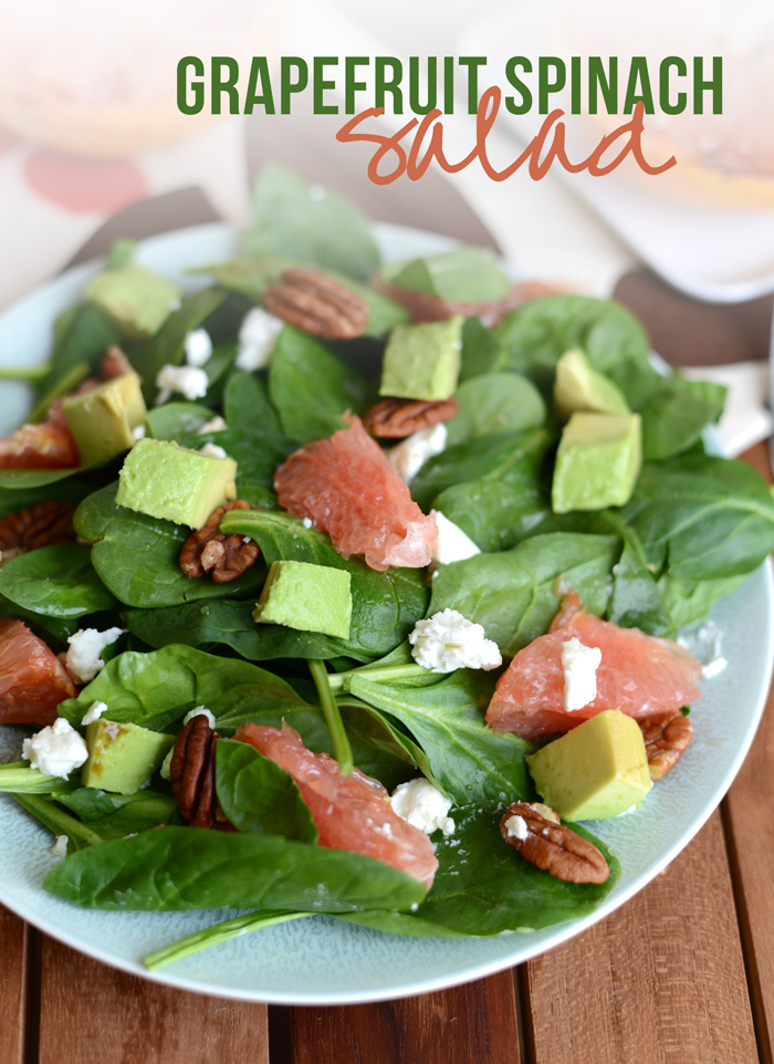 Broiled Grapefruit Spinach Salad 