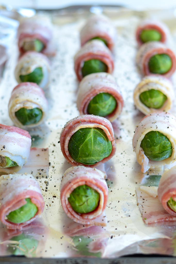 Bacon Wrapped Brussels Sprouts + Healthy Thanksgiving Recipe Ideas- paleo, gluten free, sugar free, grain free, dairy free