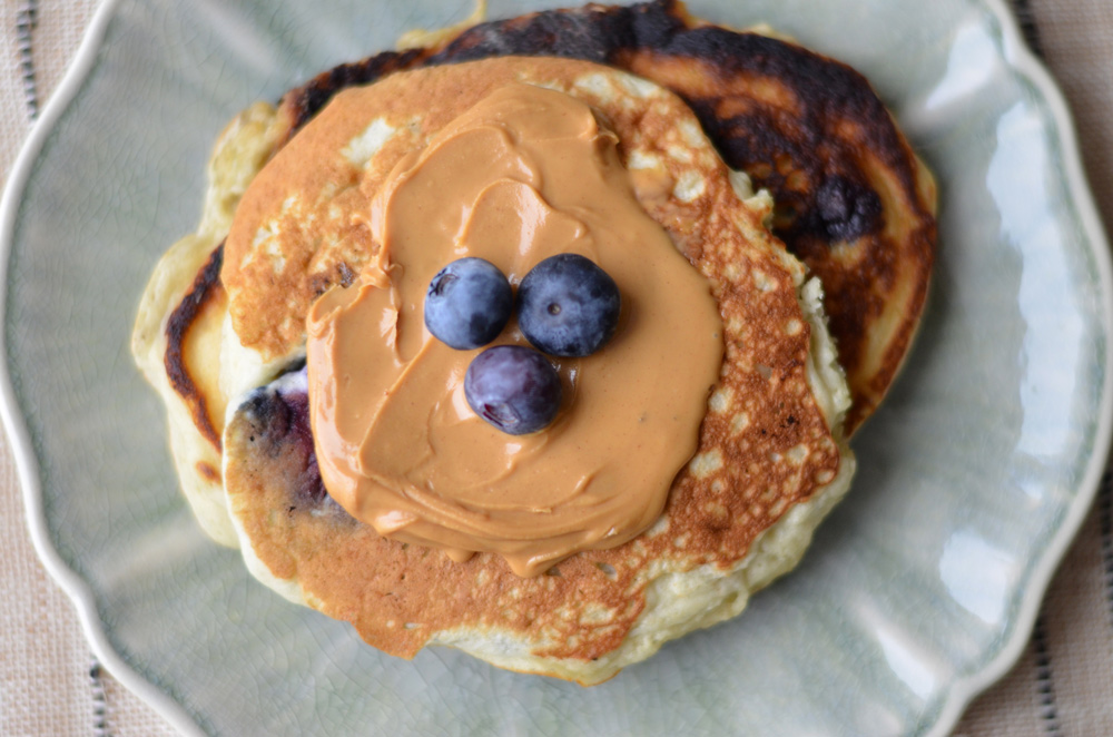 semi-homemade blueberry pancakes